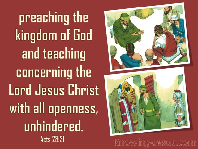 Acts 28:31 Preaching the Kingdom of God (yellow)